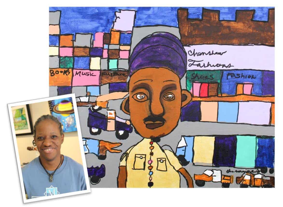 Opening reception at Art Enables for work by resident artists including Charmaine Jones